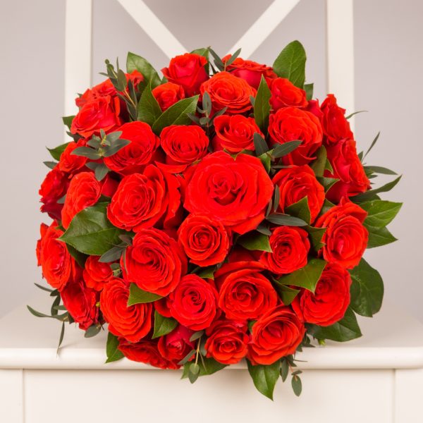 Buchet cu 35 trandafiri portocalii