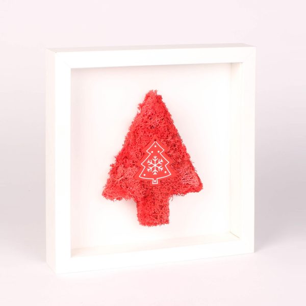 Rama de Craciun cu licheni si bradut de lemn