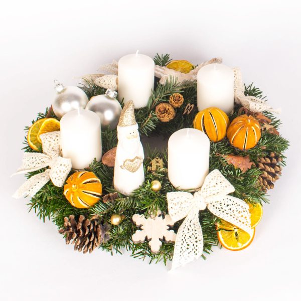 Coronita de masa cu portocale si figurine